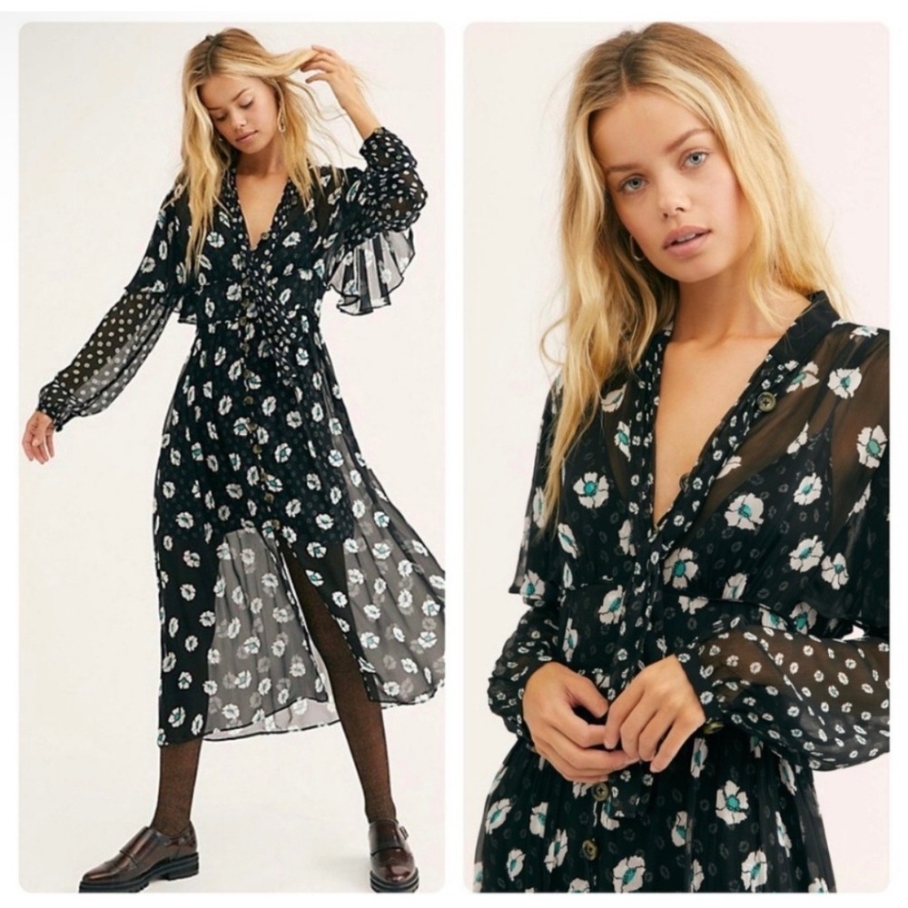 NWT Free People Sheer Dazey Dress Size S